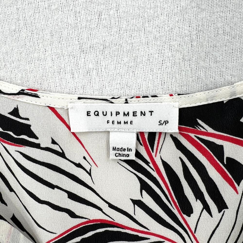 EQUIPMENT Layla Silk Print Cami Womens Small White Black Floral Leaf Print Layer - Picture 10 of 15